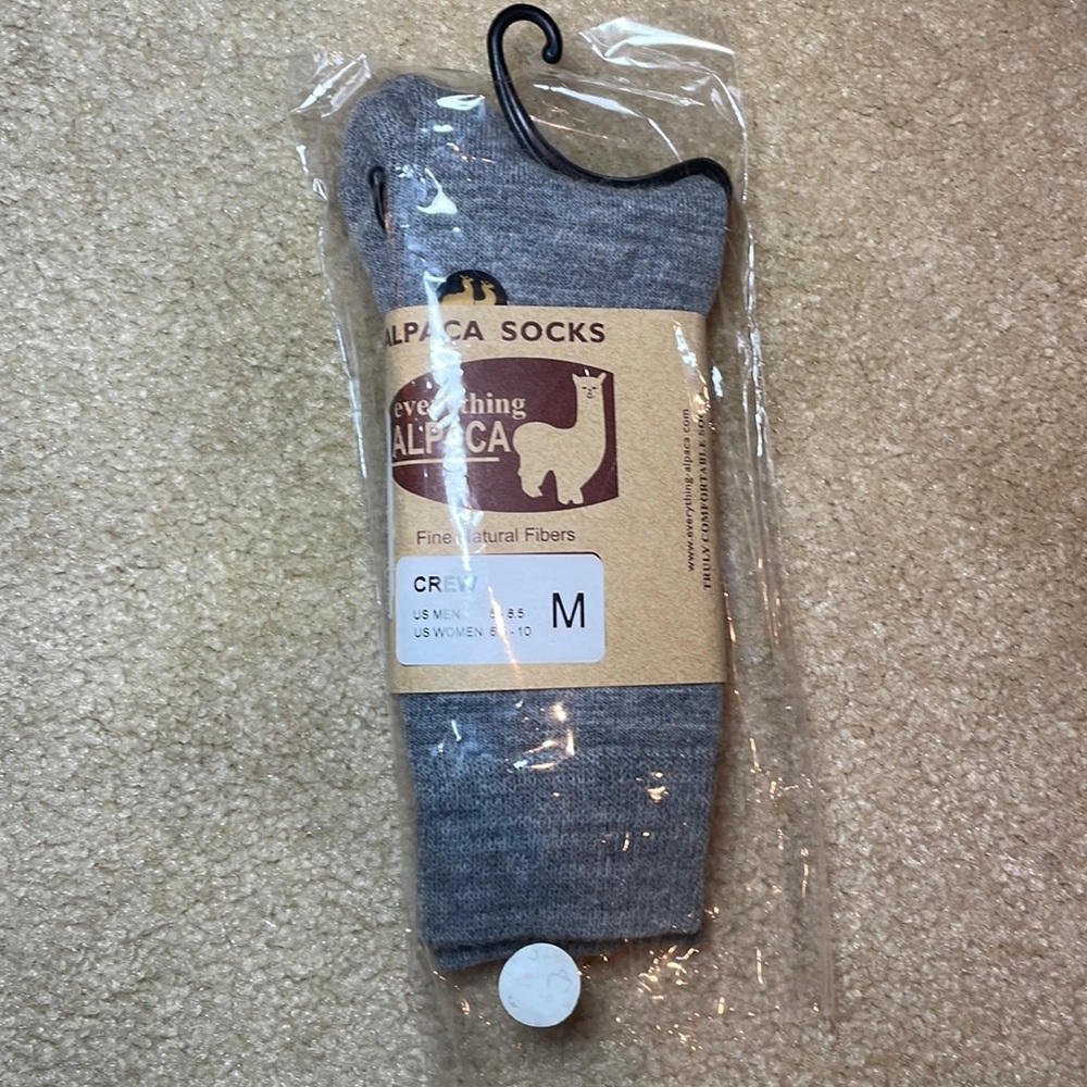 Alpaca Socks Gray Men’s 5-8.5 Women’s 6.5-10